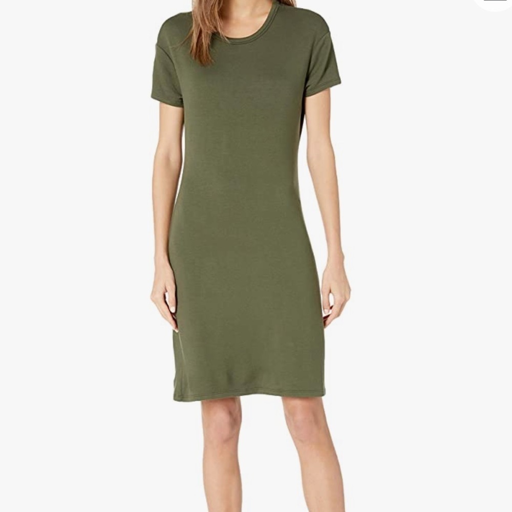 Daily Ritual Olive Green Casual Tee Dress